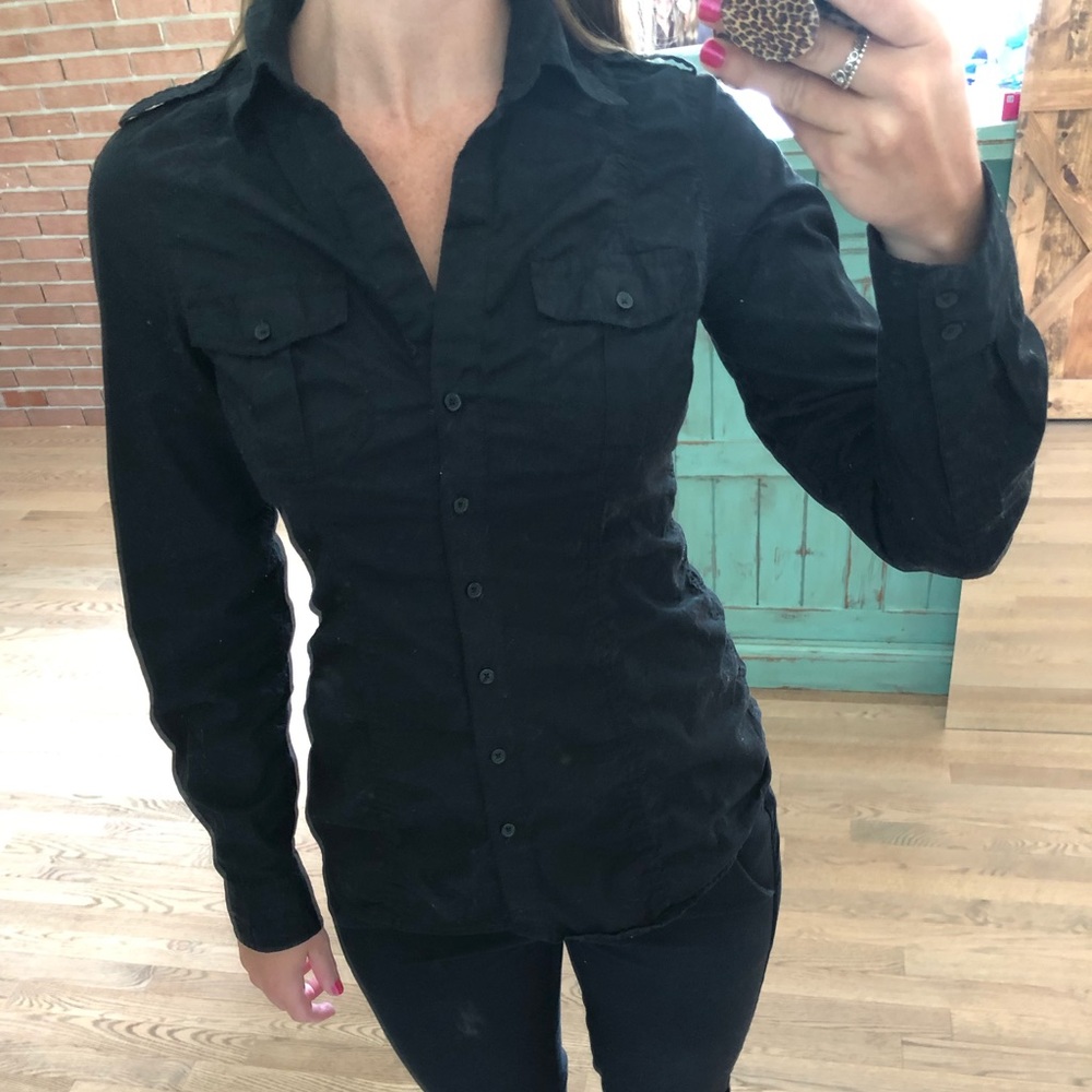 Black button up top